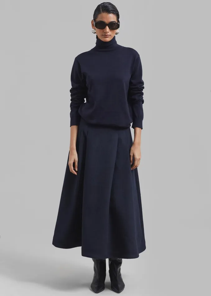 Women Leila Flared Skirt 8211 Navy The Frankie Shop Bottoms