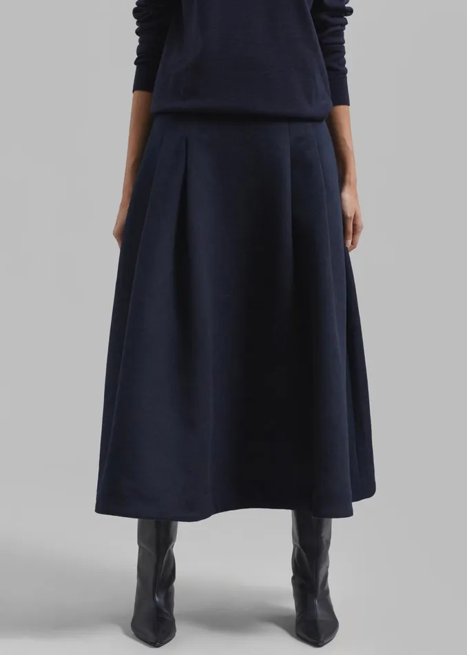 Women Leila Flared Skirt 8211 Navy The Frankie Shop Bottoms