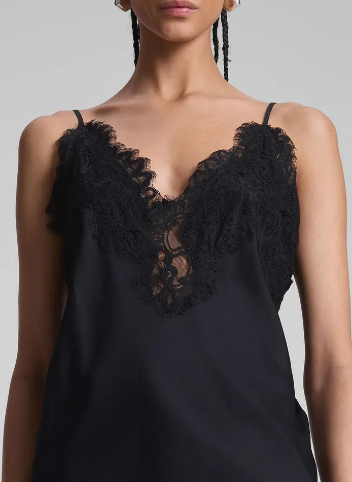 Women Lennon Satin And Lace Camisole Top Blackblack ALC Tees and Tanks
