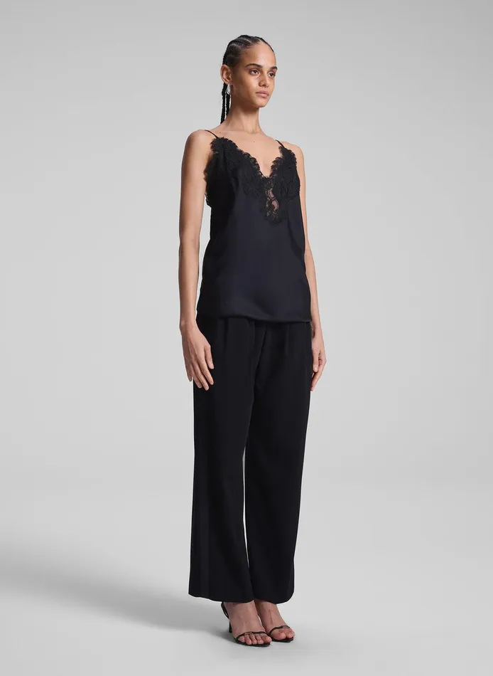 Women Lennon Satin And Lace Camisole Top Blackblack ALC Tees and Tanks