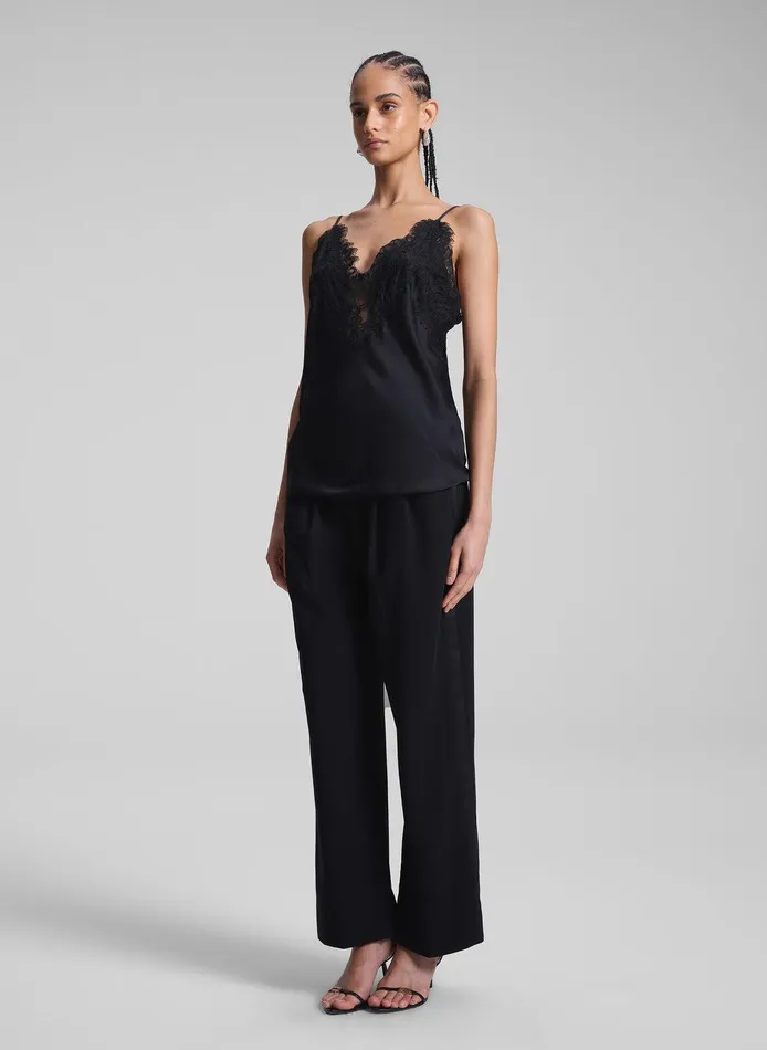 Women Lennon Satin And Lace Camisole Top Blackblack ALC Tees and Tanks