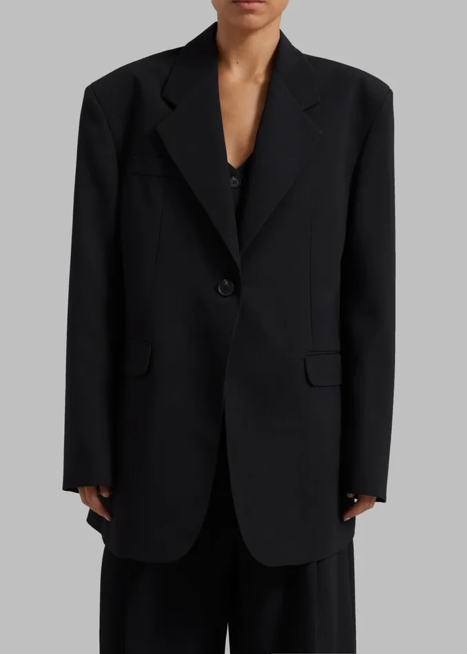 Women Lillian Oversized Blazer 8211 Black The Frankie Shop Outerwear