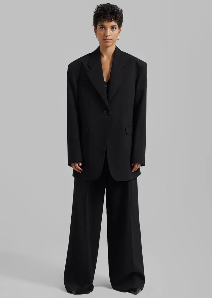 Women Lillian Oversized Blazer 8211 Black The Frankie Shop Outerwear