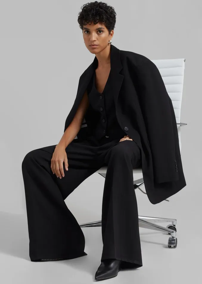 Women Lillian Oversized Blazer 8211 Black The Frankie Shop Outerwear