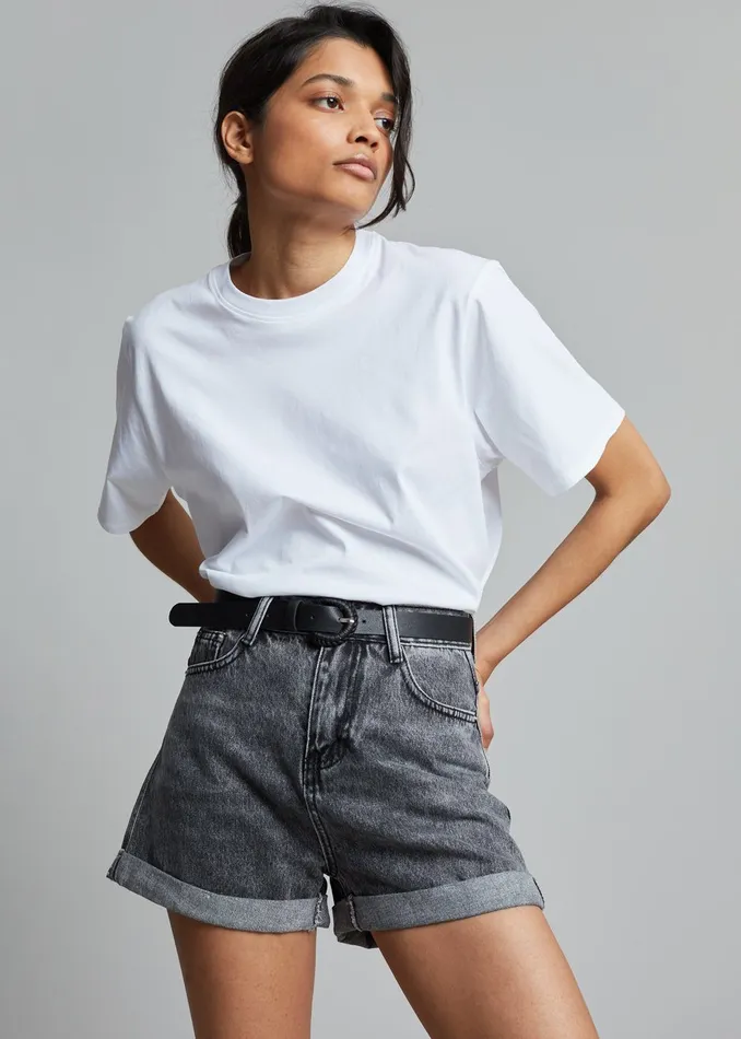 Women Lilou Simple Tee 8211 Optic White The Frankie Shop Tops
