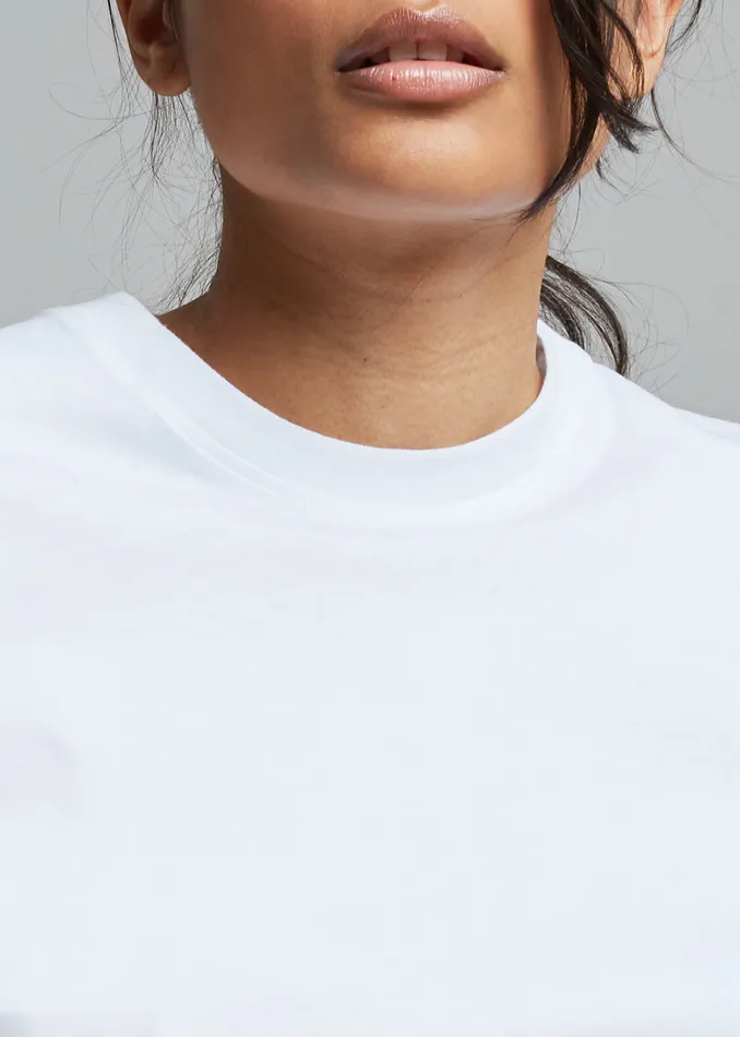 Women Lilou Simple Tee 8211 Optic White The Frankie Shop Tops