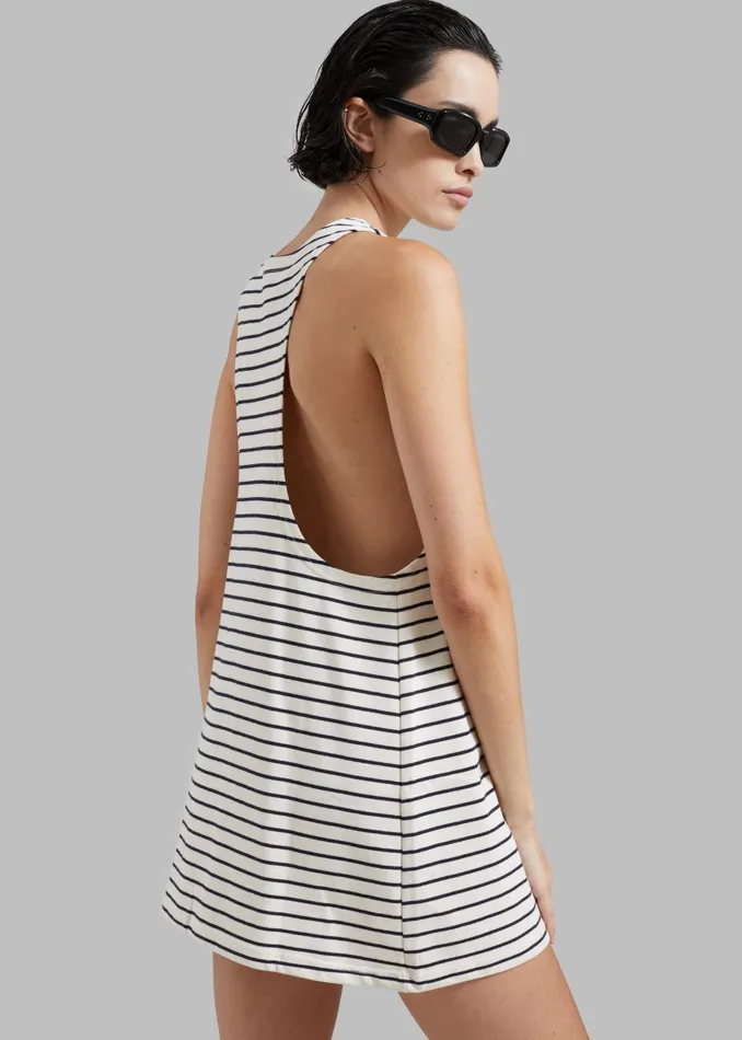 Women Lindsay Halter Dress 8211 Navy Stripe The Frankie Shop Dresses