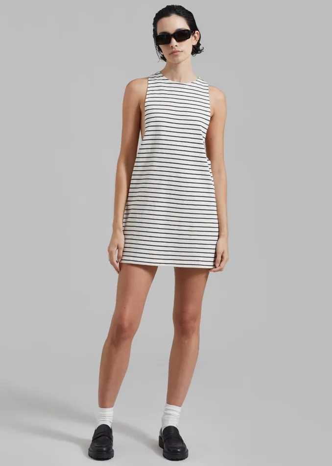 Women Lindsay Halter Dress 8211 Navy Stripe The Frankie Shop Dresses