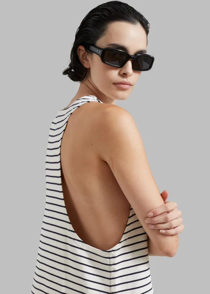 Women Lindsay Halter Dress 8211 Navy Stripe The Frankie Shop Dresses