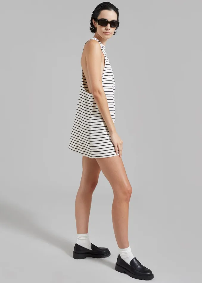 Women Lindsay Halter Dress 8211 Navy Stripe The Frankie Shop Dresses