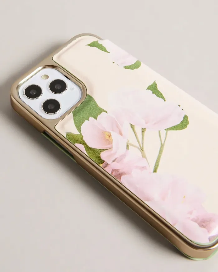 Women LIRIOS 8211 Digital Floral Print IPhone 12 And 12 Pro Mirror Case Light Pink Ted Baker Tech Accessories