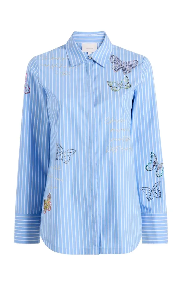 Women Long Sleeve Tops Cinq Sept Lisa Top French Bluewhite