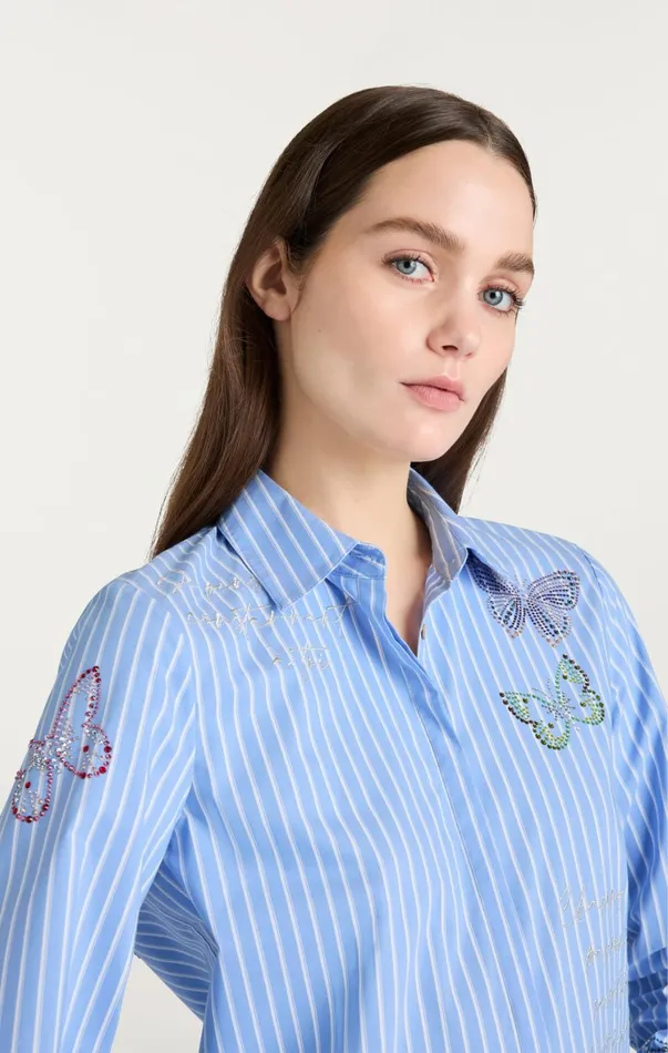 Women Long Sleeve Tops Cinq Sept Lisa Top French Bluewhite