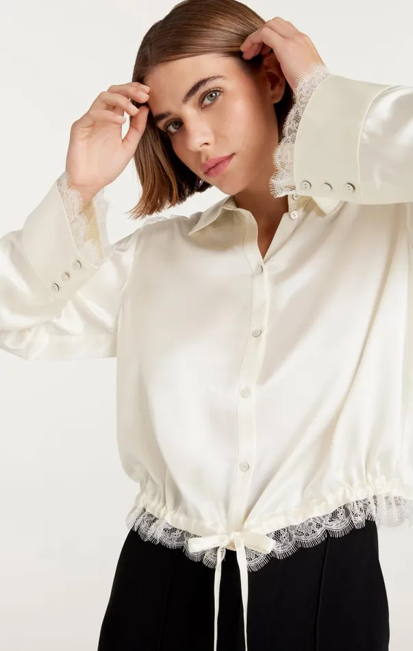 Women Long Sleeve Tops Cinq Sept Mabyn Top Ivory