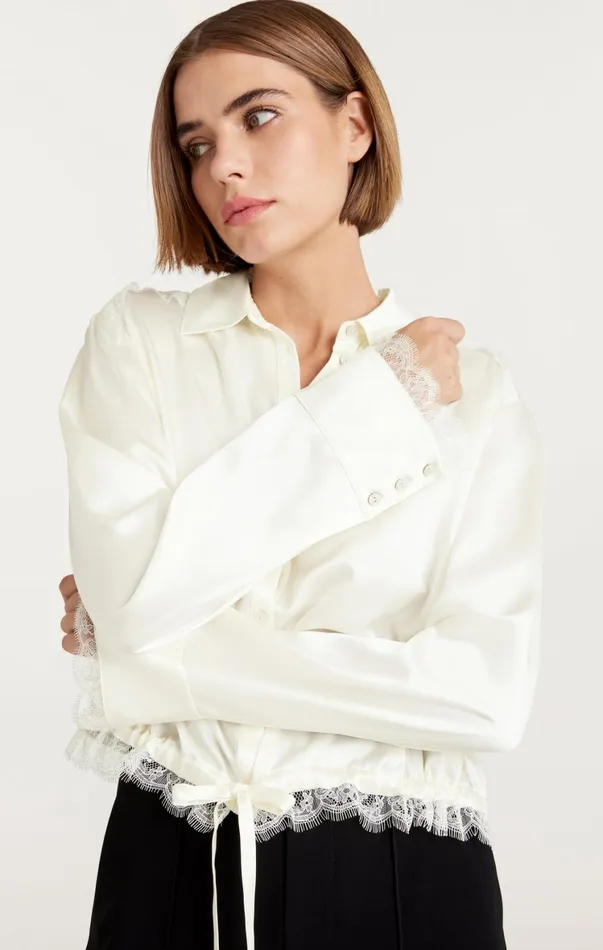 Women Long Sleeve Tops Cinq Sept Mabyn Top Ivory