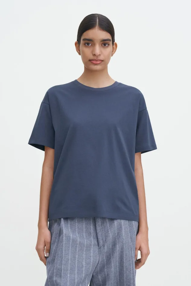 Women Loose Fit Tee Dawn Blue Filippa K Tops