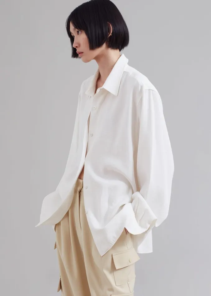 Women Lotta Fluid Shirt 8211 Off White The Frankie Shop Tops