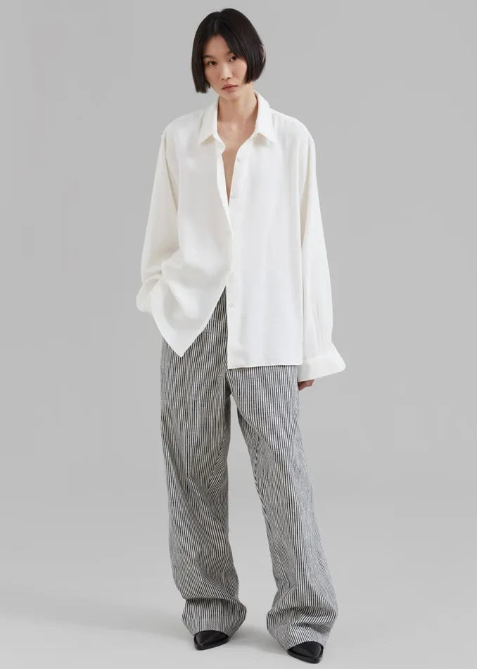 Women Lotta Fluid Shirt 8211 Off White The Frankie Shop Tops