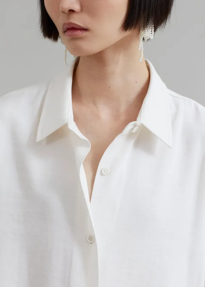 Women Lotta Fluid Shirt 8211 Off White The Frankie Shop Tops