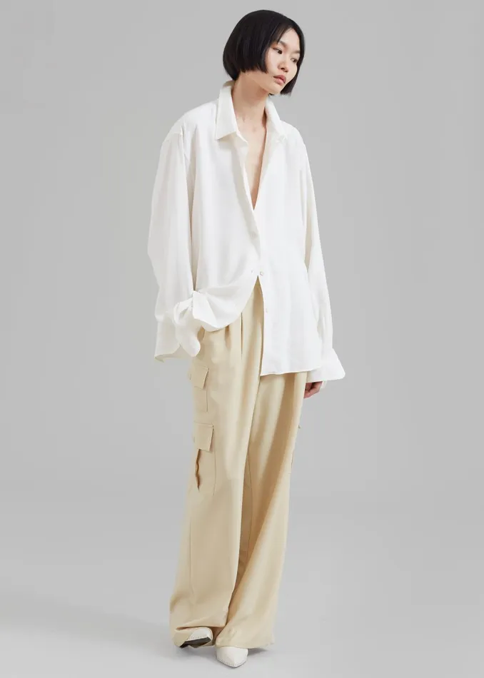Women Lotta Fluid Shirt 8211 Off White The Frankie Shop Tops