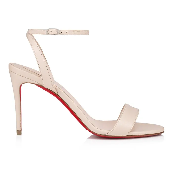 Women Loubigirl 85 Mm Sandals 8211 Nappa Leather 8211 Leche Christian Louboutin Sandals and Slides