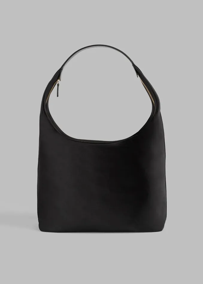 Women Loulou Studio Alegrina Satin Hobo Bag 8211 Black The Frankie Shop