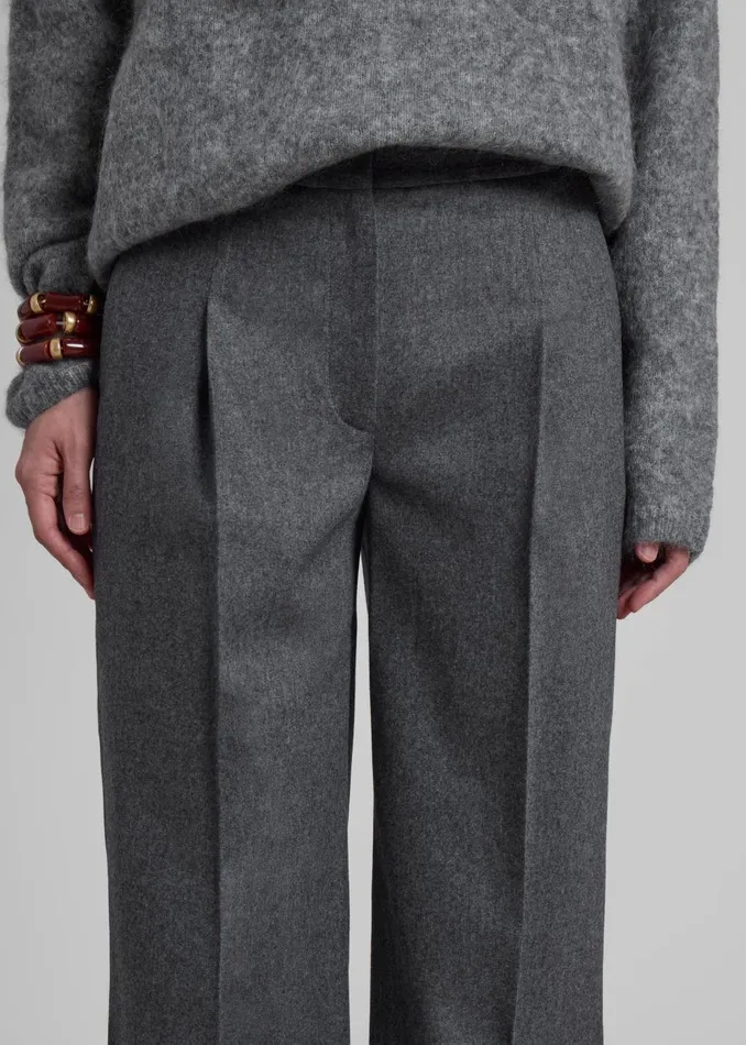 Women Loulou Studio Juno Flannel Trousers 8211 Grey The Frankie Shop Bottoms