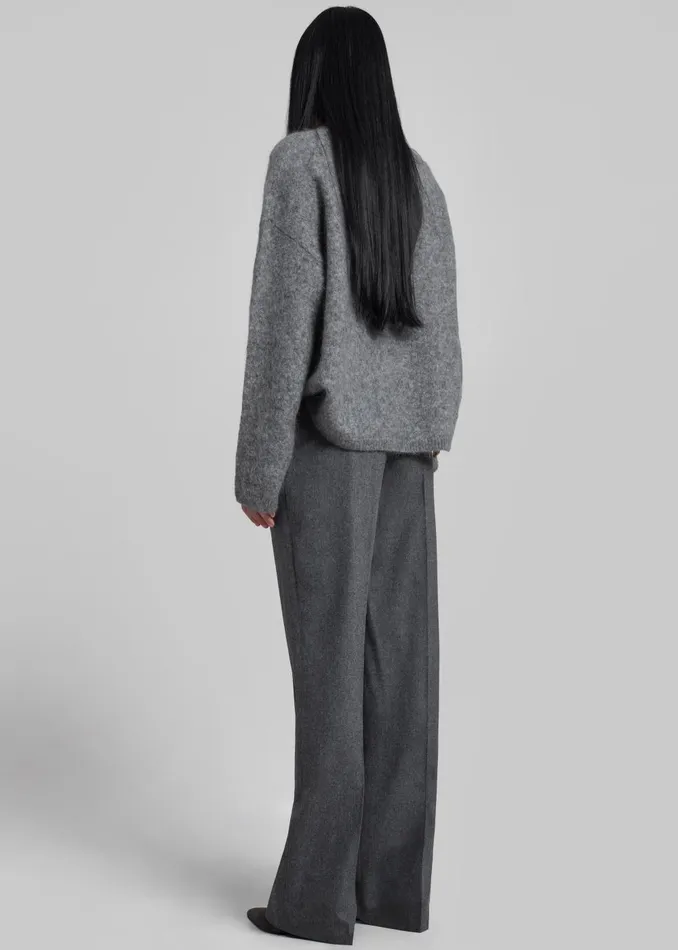 Women Loulou Studio Juno Flannel Trousers 8211 Grey The Frankie Shop Bottoms