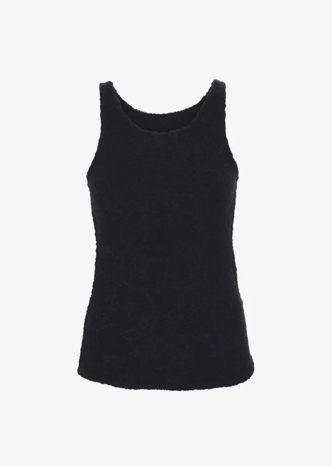 Women Low Classic Fluffy Sleeveless Knit Top 8211 Black The Frankie Shop Tops