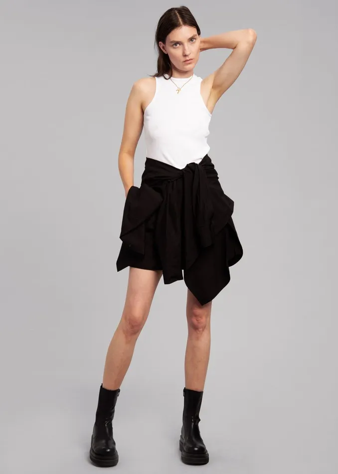 Women Lui Organic Cotton Boxer Short 8211 Black The Frankie Shop Bottoms