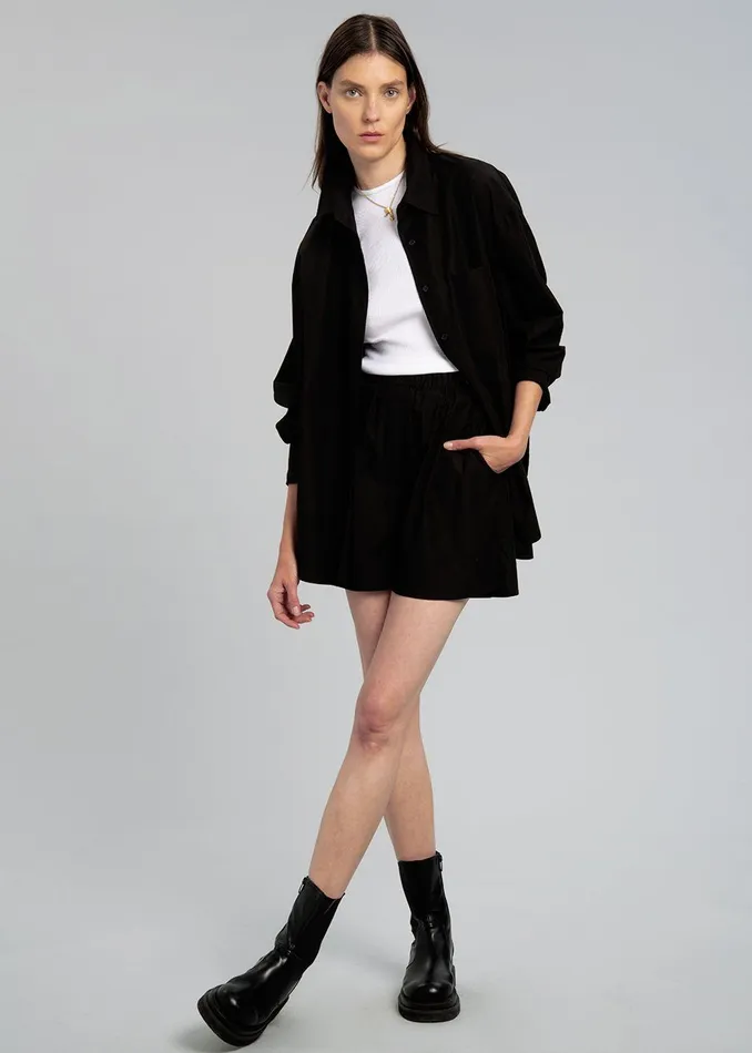 Women Lui Organic Cotton Boxer Short 8211 Black The Frankie Shop Bottoms