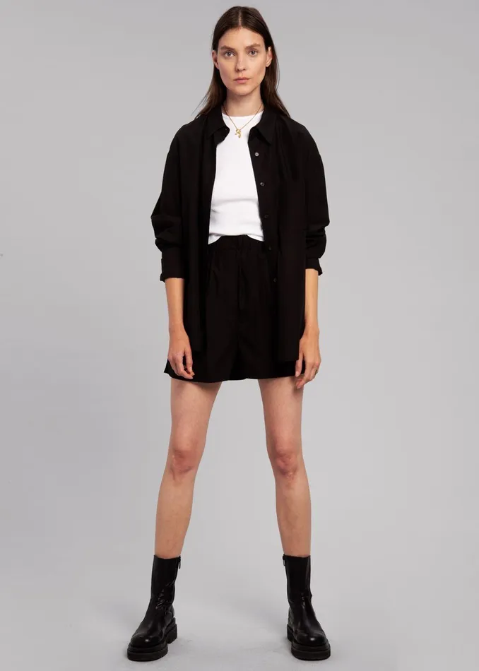 Women Lui Organic Cotton Boxer Short 8211 Black The Frankie Shop Bottoms