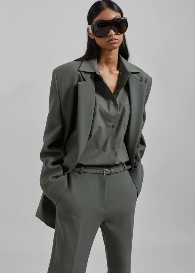 Women Lyra Flared Pants 8211 Light Khaki The Frankie Shop Bottoms