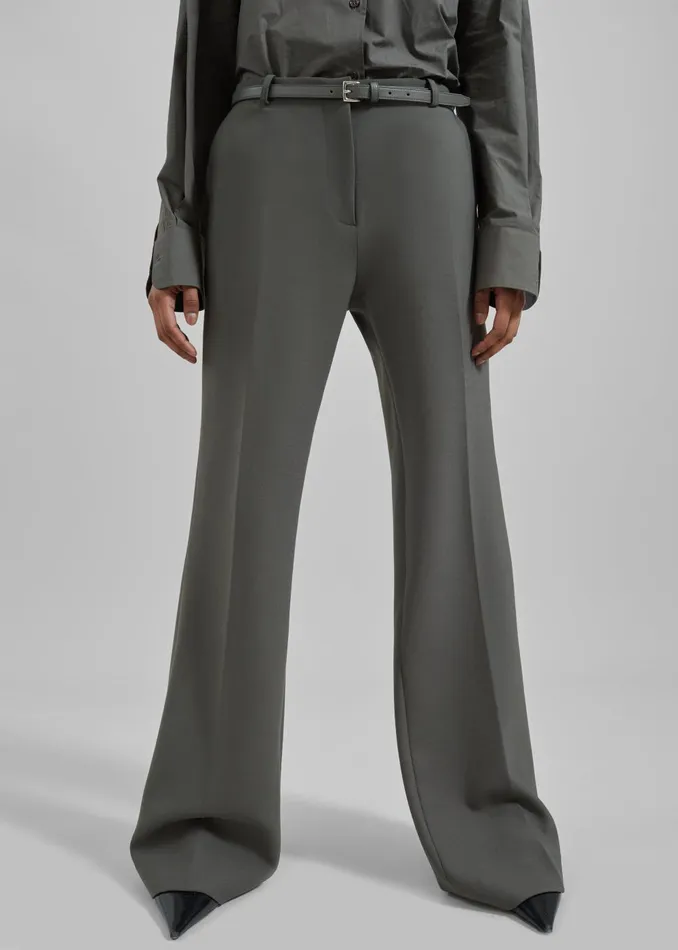 Women Lyra Flared Pants 8211 Light Khaki The Frankie Shop Bottoms