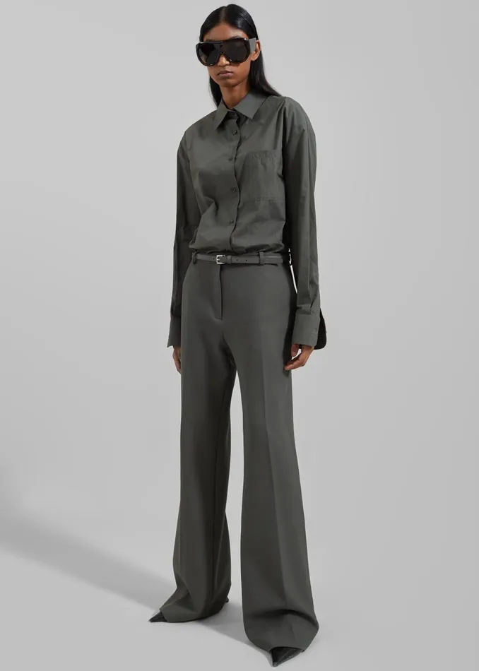 Women Lyra Flared Pants 8211 Light Khaki The Frankie Shop Bottoms
