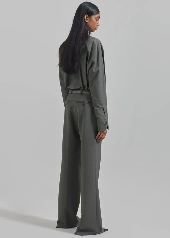 Women Lyra Flared Pants 8211 Light Khaki The Frankie Shop Bottoms