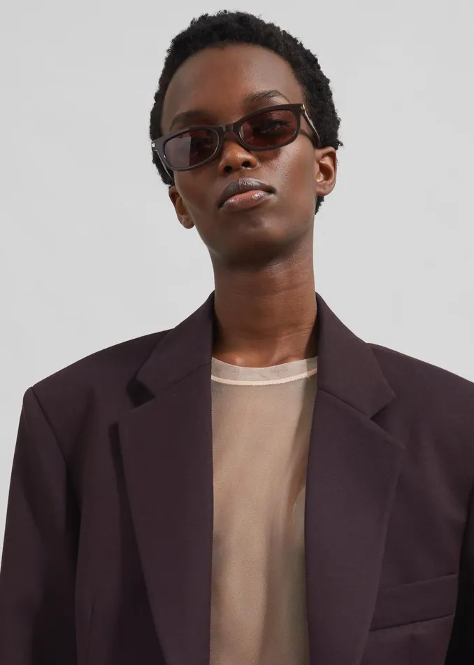 Women Lyra Oversized Blazer 8211 Dark Plum The Frankie Shop Outerwear