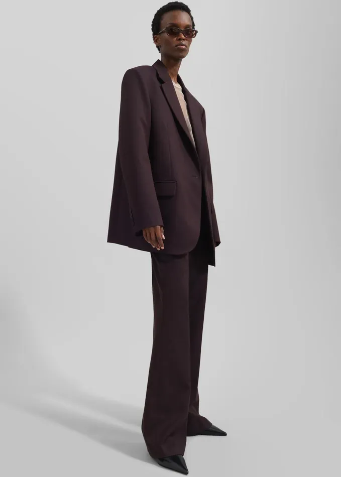 Women Lyra Oversized Blazer 8211 Dark Plum The Frankie Shop Outerwear