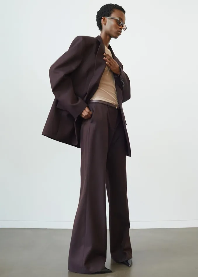 Women Lyra Oversized Blazer 8211 Dark Plum The Frankie Shop Outerwear