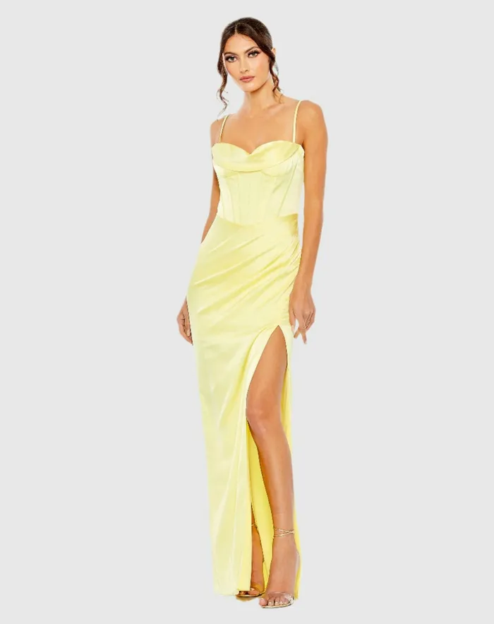 Women Mac Duggal Bustier Side Ruched Bodycon Gown Burnt Orange Evening Gowns Women Mac Duggal Bustier Side Ruched Bodycon Gown Burnt Orange Evening Gowns