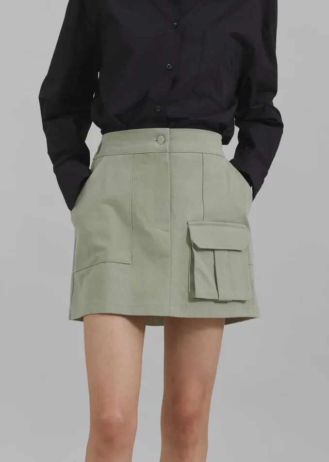 Women Malia Cargo Mini Skirt 8211 Khaki The Frankie Shop Bottoms