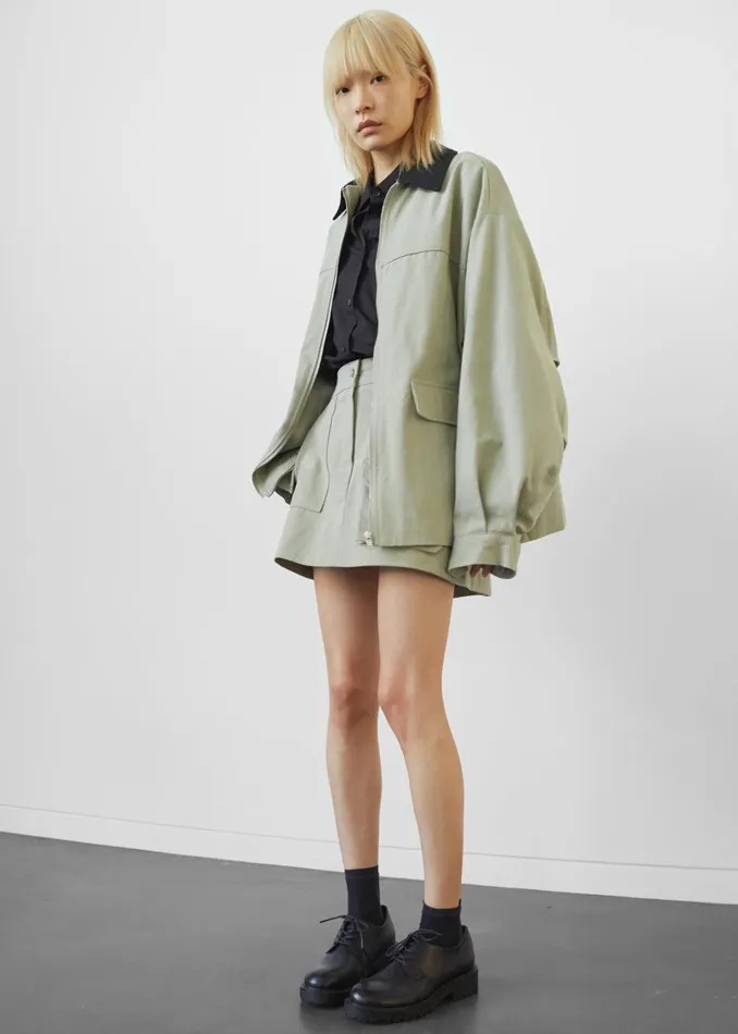 Women Malia Cargo Mini Skirt 8211 Khaki The Frankie Shop Bottoms