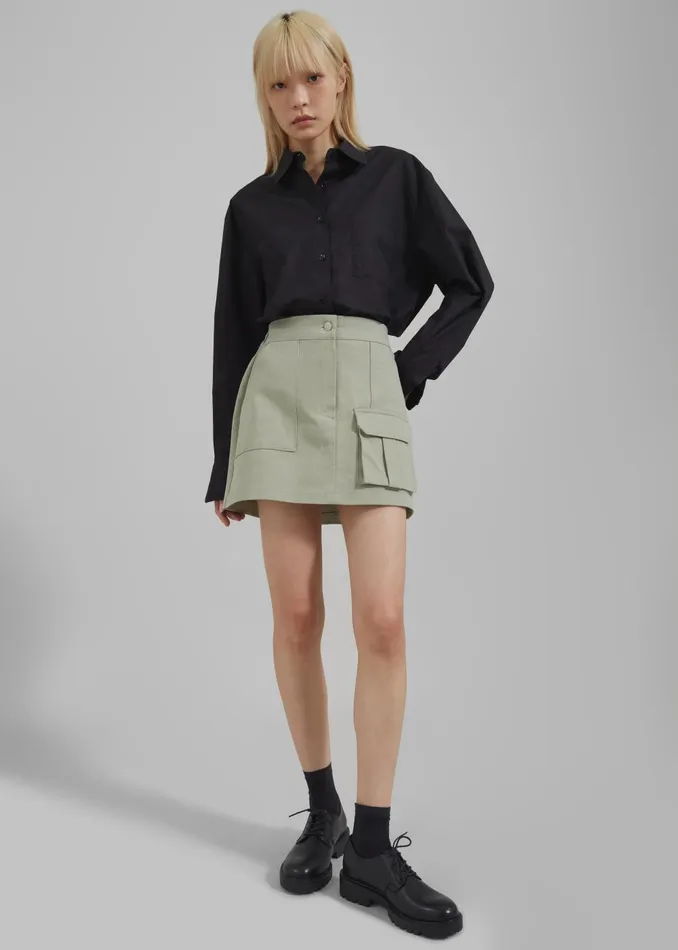 Women Malia Cargo Mini Skirt 8211 Khaki The Frankie Shop Bottoms
