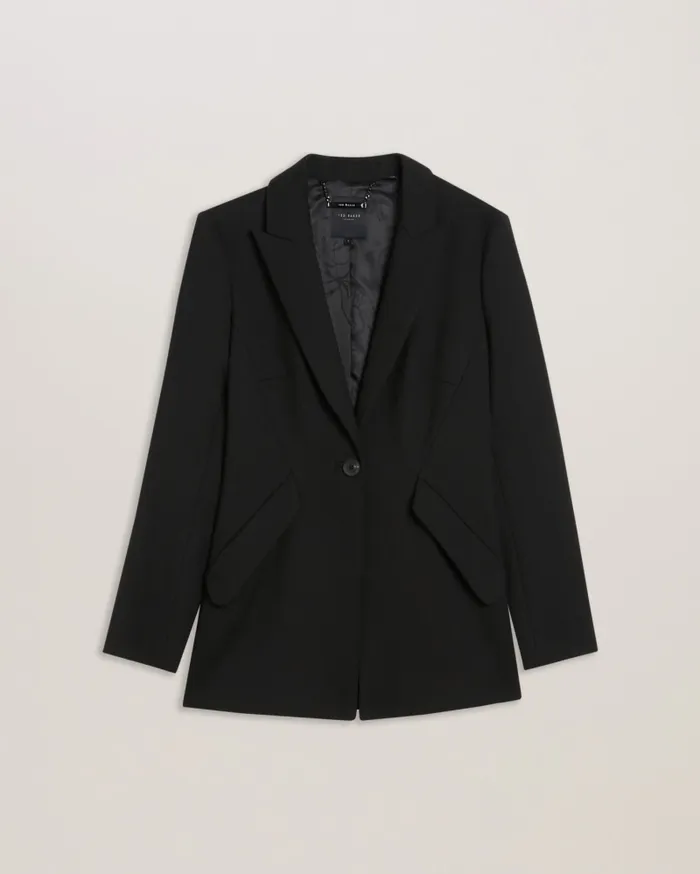 Women MANABU 8211 Longline Single Breasted Tailored Blazer Black Ted Baker Coats and Jackets