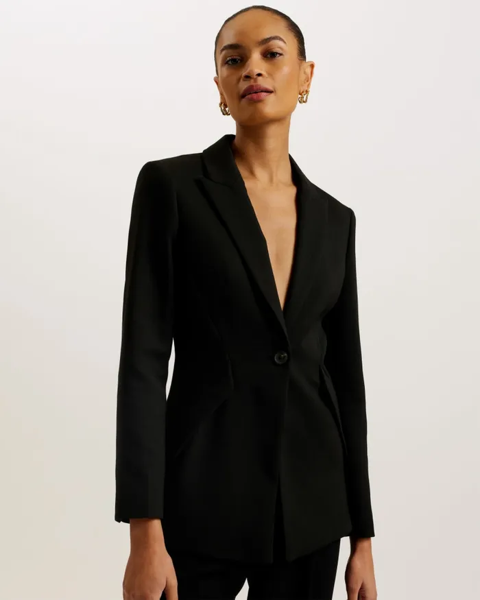 Women MANABU 8211 Longline Single Breasted Tailored Blazer Black Ted Baker Coats and Jackets Women MANABU 8211 Longline Single Breasted Tailored Blazer Black Ted Baker Coats and Jackets