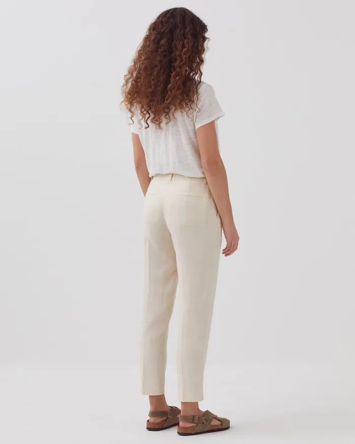 Women Marguerite 8211 Linen Cigarette Trousers White Swan Comptoir Des Cotonniers Trousers Women Marguerite 8211 Linen Cigarette Trousers White Swan Comptoir Des Cotonniers Trousers