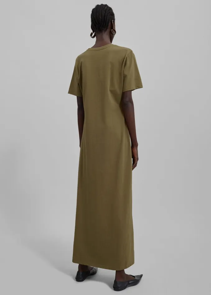 Women Marina Maxi Slit Dress 8211 Khaki The Frankie Shop Dresses