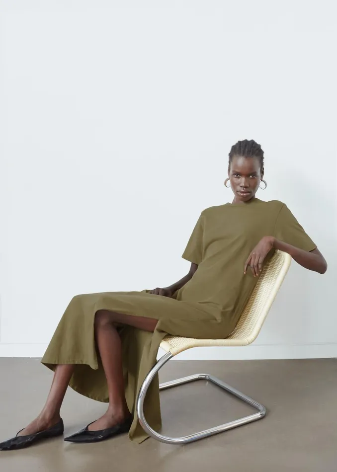 Women Marina Maxi Slit Dress 8211 Khaki The Frankie Shop Dresses
