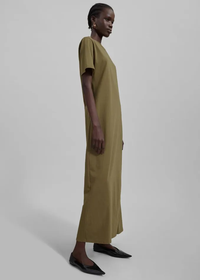 Women Marina Maxi Slit Dress 8211 Khaki The Frankie Shop Dresses