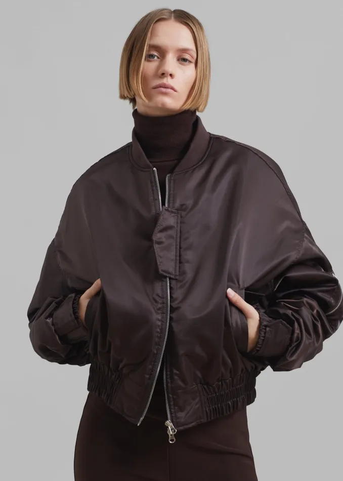 Women Marly Bomber 8211 Brown The Frankie Shop Outerwear